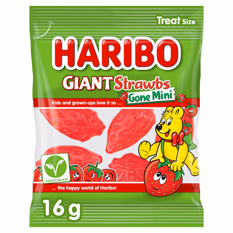 Haribo Giant Strawbs Gone Mini 16G