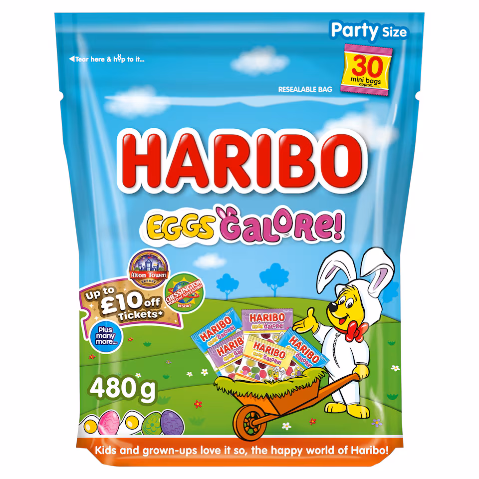 Haribo Eggs Galore Party Siz Mini Bags 480G