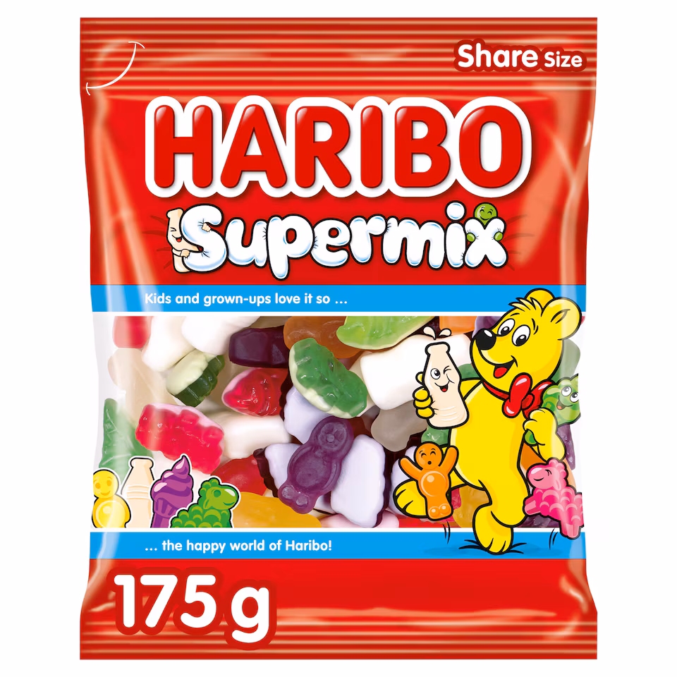 Haribo Supermix Fruit Milk & Sweet Foam Gums 175G