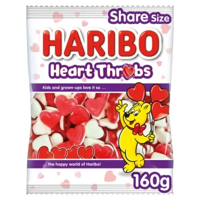 Haribo Heart Throbs Jelly & Foam Sweets Sharing Bag 160g