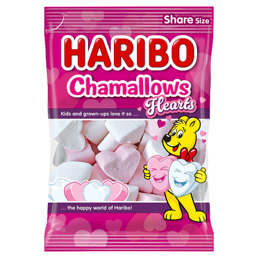 HARIBO Strawberry & Vanilla Flavours Chamallows Hearts 140g