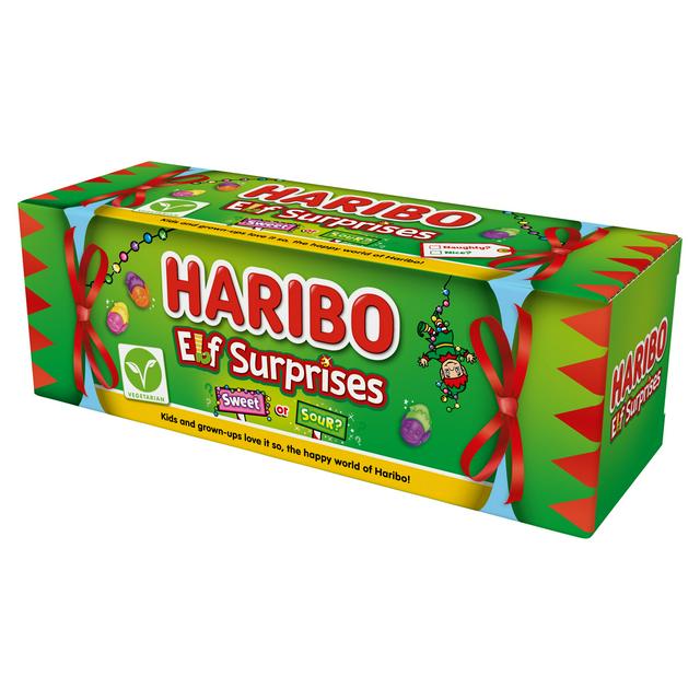 Haribo Elf Surprises Chewy Sweet & Sour Fruit Flavour Gift Tube 120g