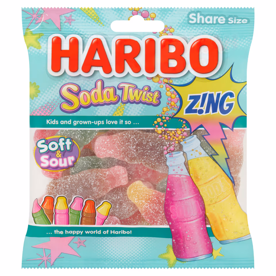 HARIBO Soda Twist Z!ng Sweets Share Bag 175g