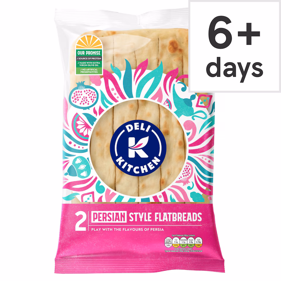 Deli Kitchen Persian Style Plain Flatbreads 2 Pack 180g