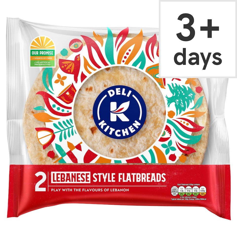 Deli Kitchen Lebanese Style Flatbreads 2 pack