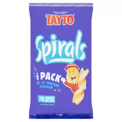 Tayto Salt 'N' Vinegar Flavour Spirals 6 x 16g