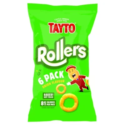 Tayto Rollers Onion Flavour Corn Snacks 6 x 16g