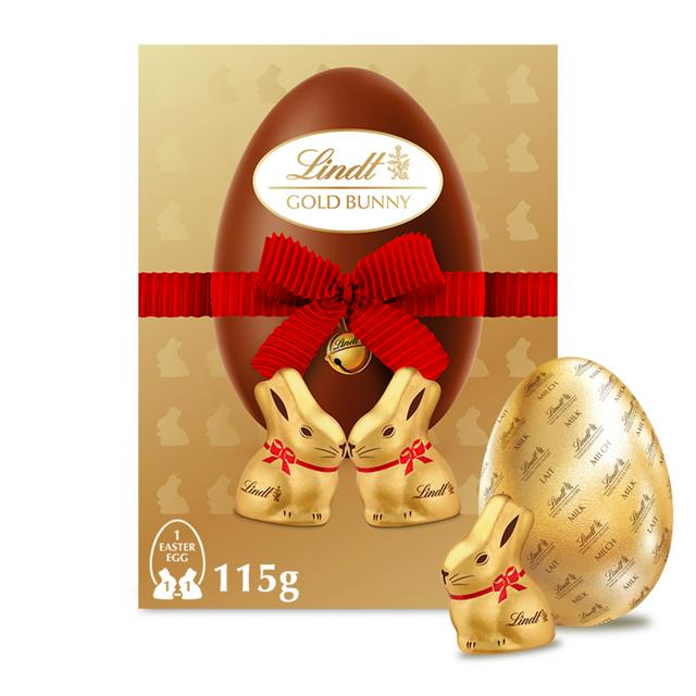 Lindt Large Milk Chocolate Two Mini Lindt Bunny Egg 115g