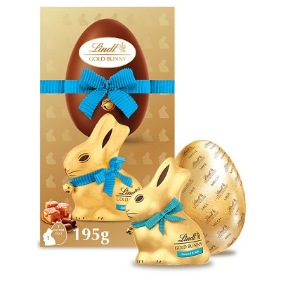 Lindt Milk Chocolate Egg & Salted Caramel Gold Bunny