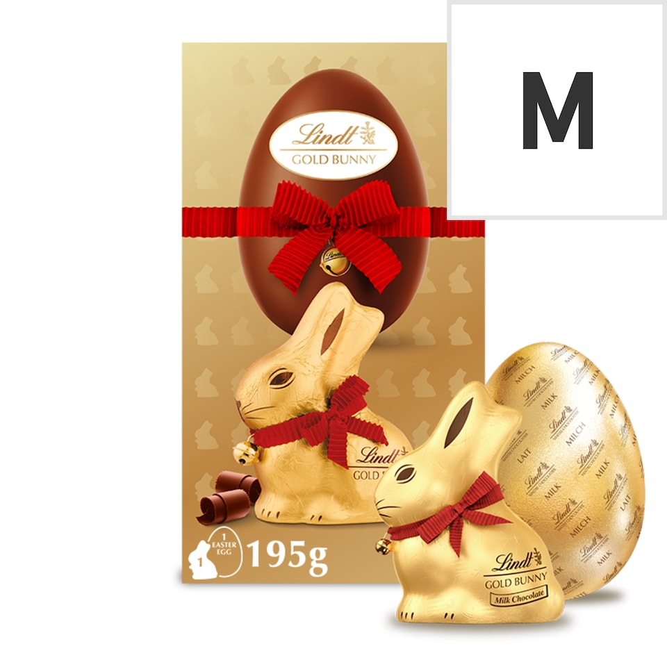Lindt Milk Chocolate Egg with Gold Bunny 195g