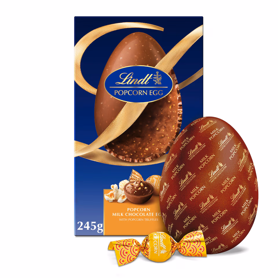 Lindt Milk Chocolate Egg with Popcorn 245g