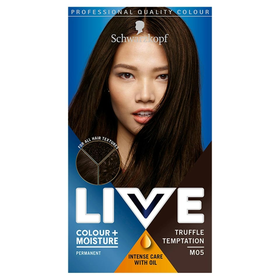 Schwarzkopf Live Colour+Moisture PermanentColour HairDye,M05 Truffle Temptation