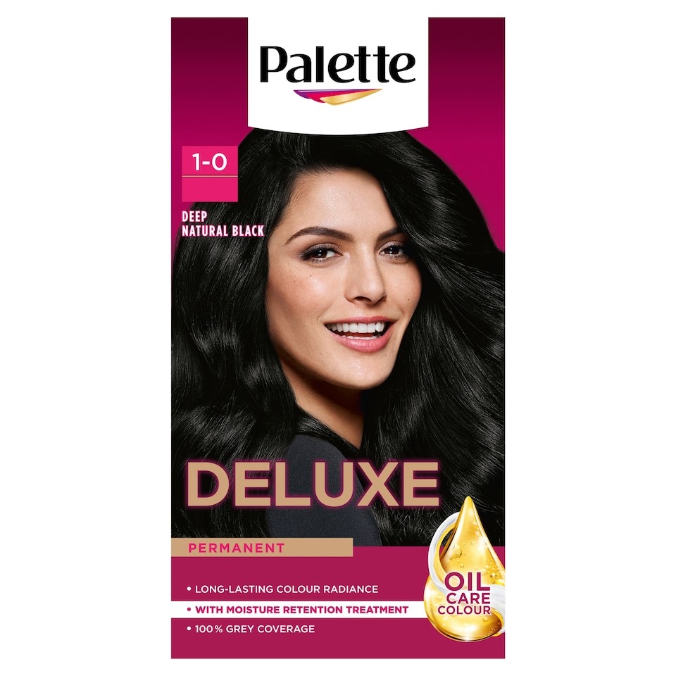 Palette Deluxe Permanent Hair Dye - 1-0 Deep Natural Black 