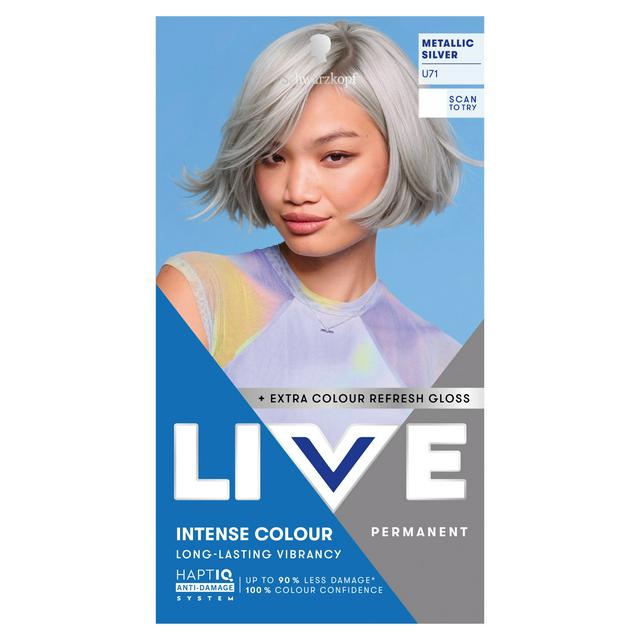 Schwarzkopf U71 Metallic Silver Live Intense Colour Permanent Hair Dye