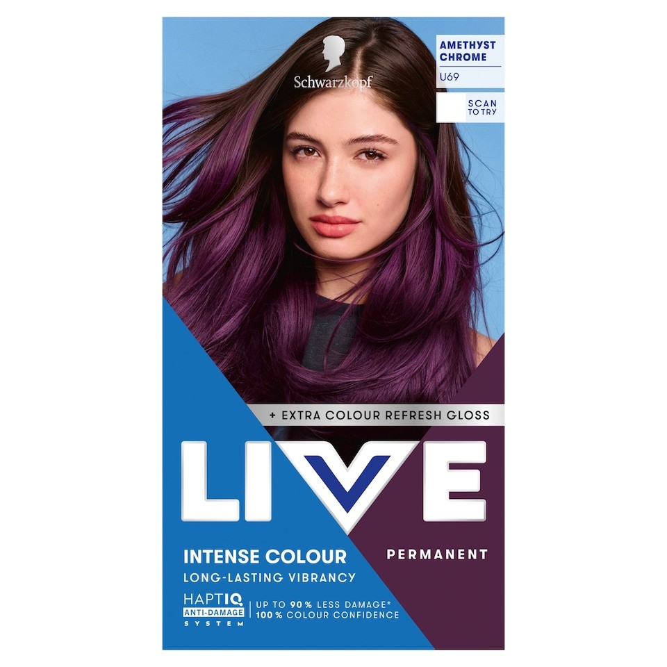 Schwarzkopf LIVE Intense Colour U69 Amethyst Chrome Permanent Hair Dye