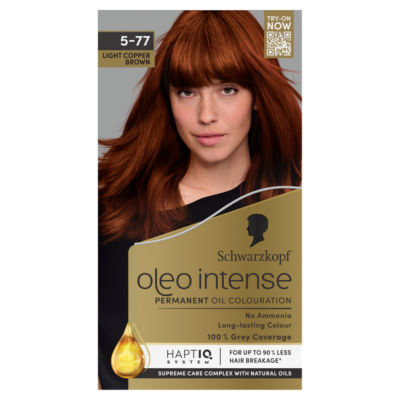 Schwarzkopf Oleo Intense Permanent Oil Colouration 5-77 Light Copper Brown Permanent Hair Dye