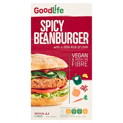 GoodLife Frozen Vegan Spicy Bean Burgers