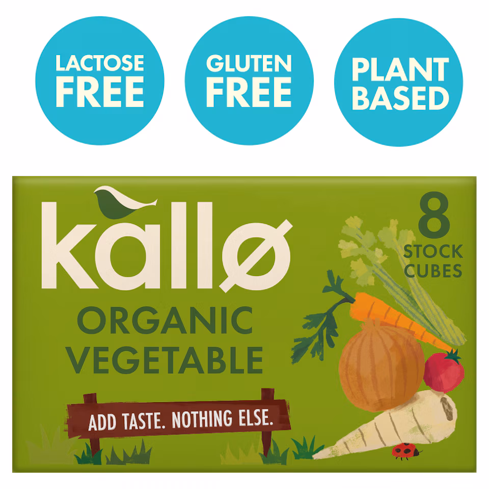 Kallo Organic Vegetable Stock Cubes 8 Pack 88g