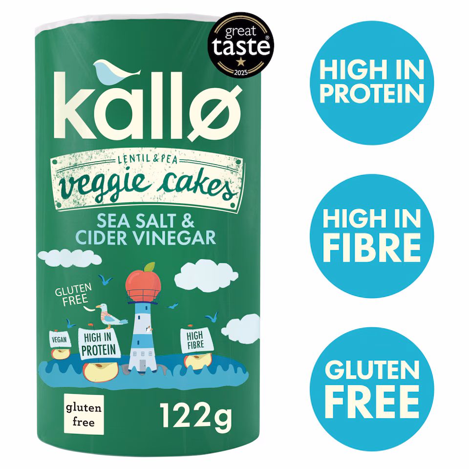 Kallo Lentil & Pea Veggie Cakes Sea Salt & Cider Vinegar 122g