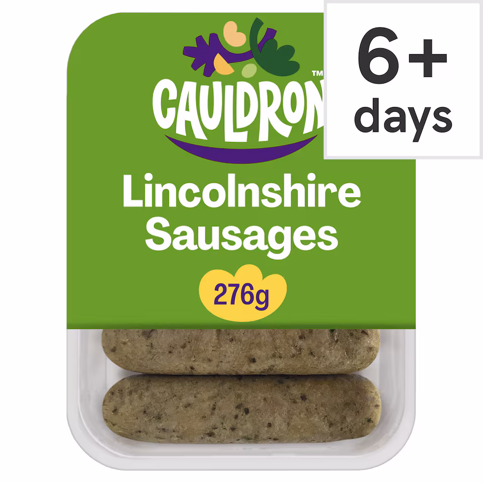 Cauldron Foods Lincolnshire Sausages 6 Pack 276G