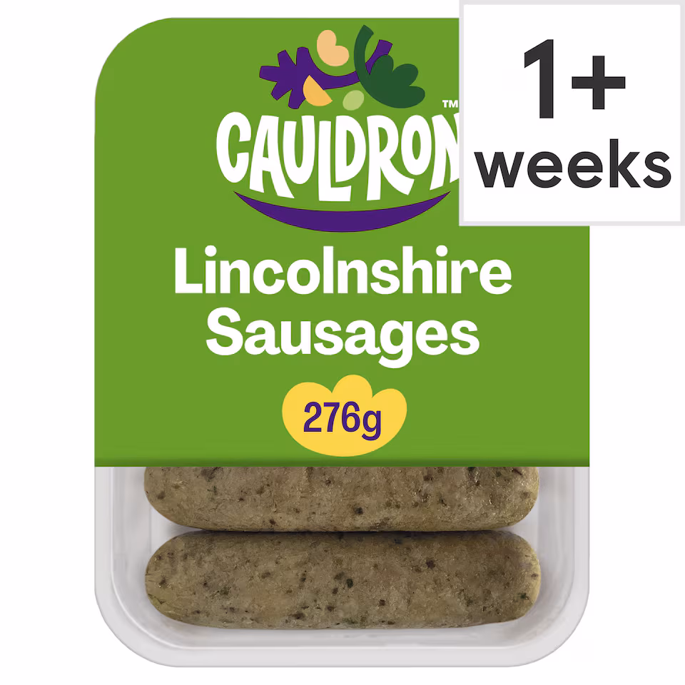 Cauldron Foods Lincolnshire Sausages 6 Pack 276G
