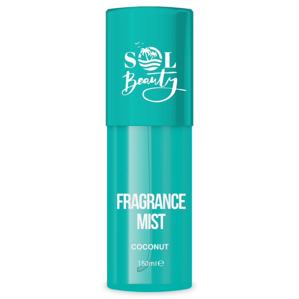 Sol Beauty Body Spray Coconut Fragrance, Vegan Friendly Body Mist Helps Skin Stay Hydrated and Refreshed, All Over Body Fragrance Mist 150ml