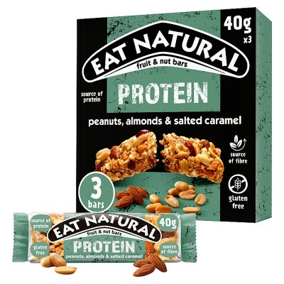 Eat Natural Protein Peanuts Almonds & Salted Caramel Multipack 3 Bars