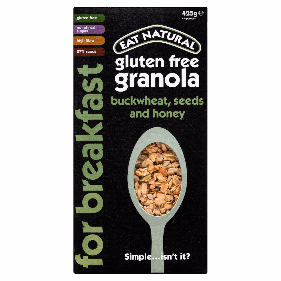 Eat Natural Gluten Free Granola - Buckwheat, Seeds and Honey 425g