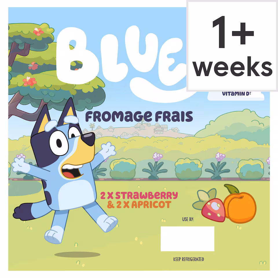 Bluey Fromage Frais Strawberry & Apricot 4x85g