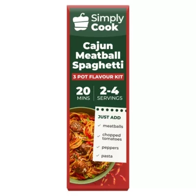 Simply Cook Cajun Meatball Spaghetti 3 Pot Flavour Kit 65g