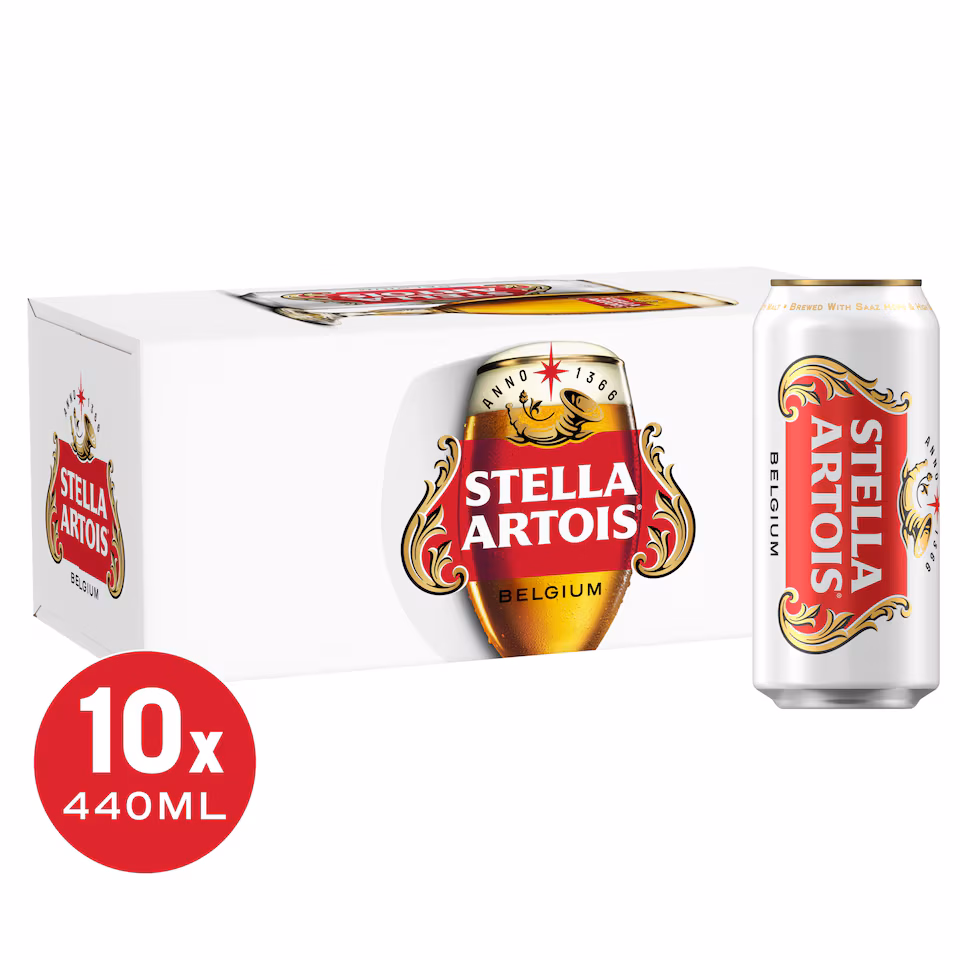 Stella Artois Belgium Premium Lager Beer 10 x 440ml