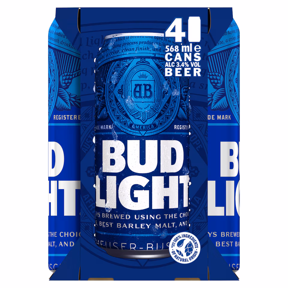 Bud Light Beer 4 X 568Ml
