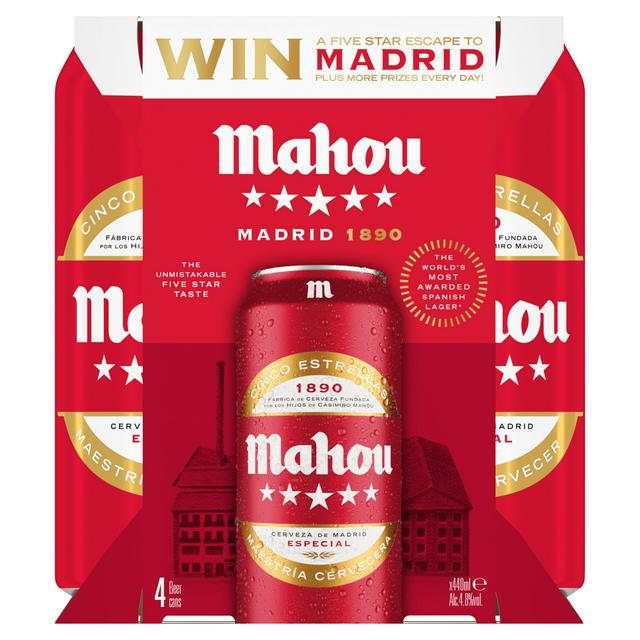 Mahou Lager Beer Can 4x440ml