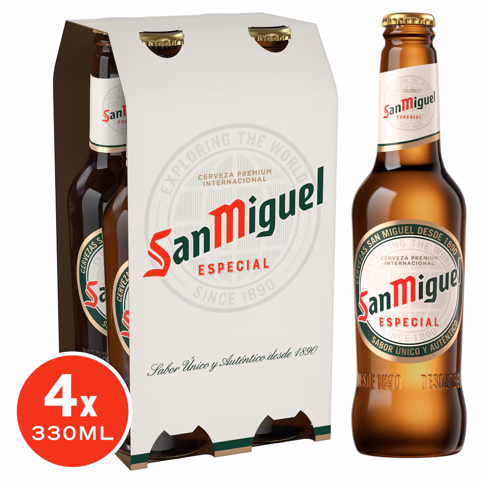 San Miguel Especial Lager Beer Bottle 4x330ml