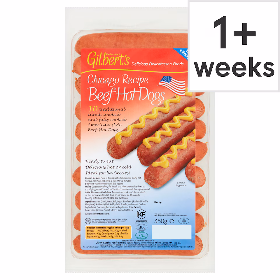 Gilberts American Hot Dogs 350G