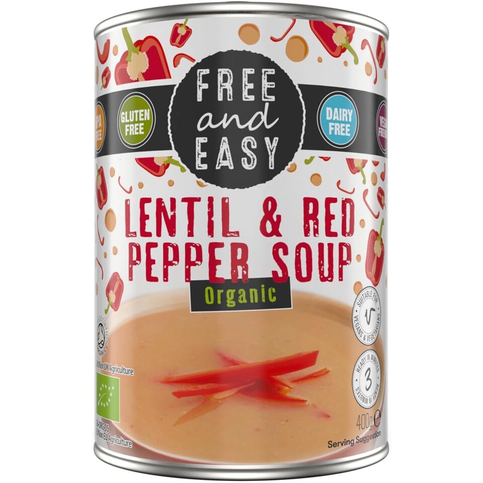 Organic Lentil & Red Pepper Soup 400g (Free & Easy) | Multi