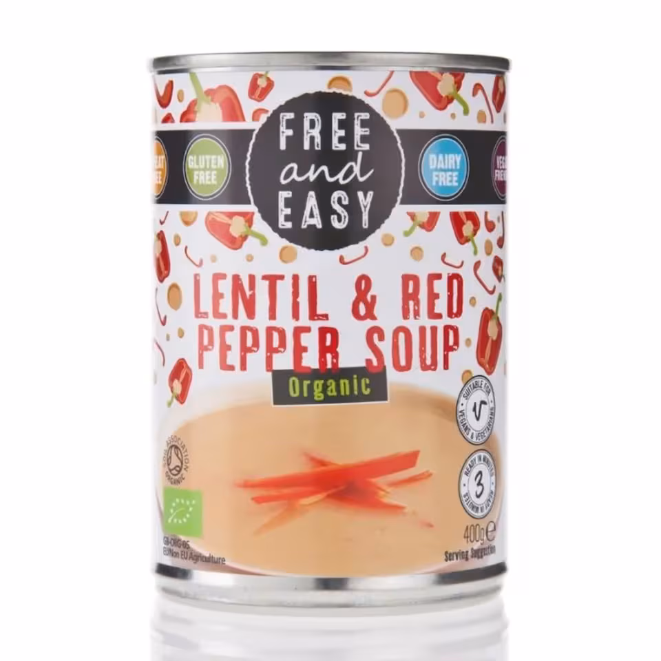 Organic Lentil & Red Pepper Soup 400g (Free & Easy) | Multi