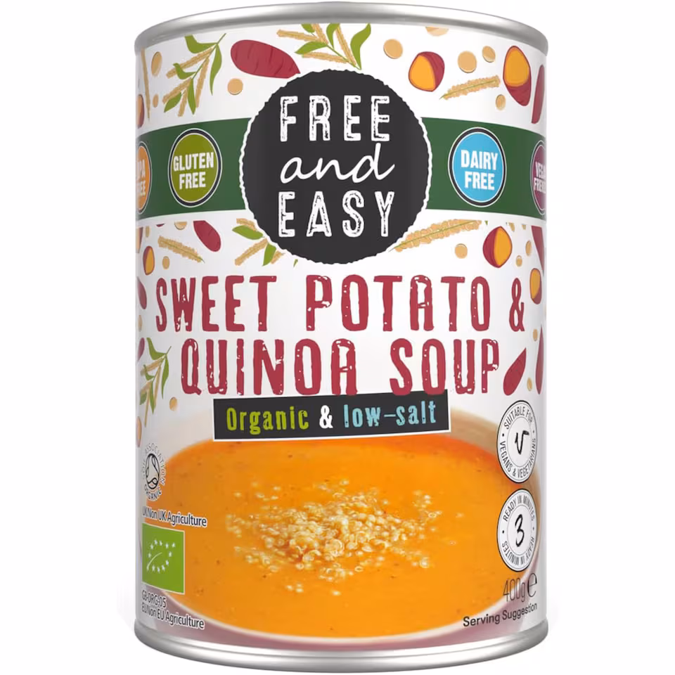 Organic Low Salt Sweet Potato & Quinoa Soup 400g (Free & Easy) | Multi