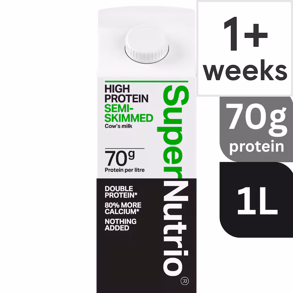 SuperNutrio High Protein Fresh Semi Skimmed Milk 1l