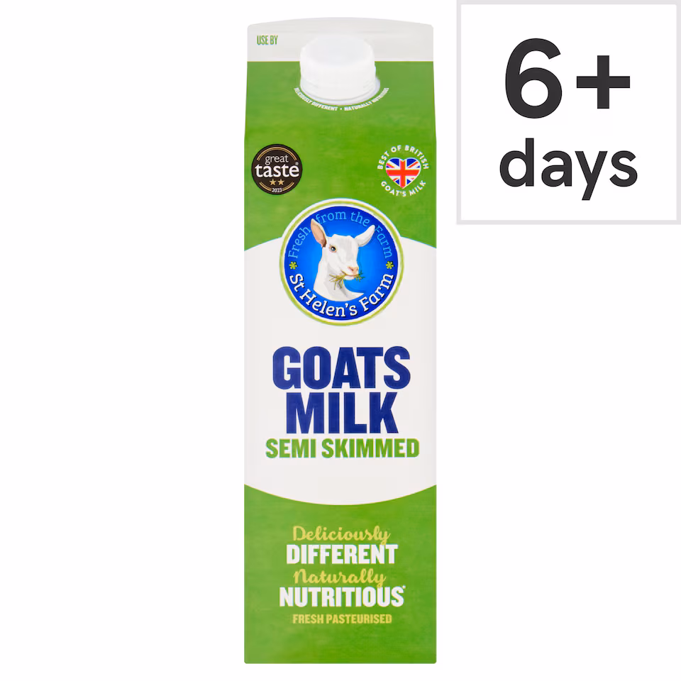 St Helen's Fresh Semi Skimmed Goats Milk 1 Litre