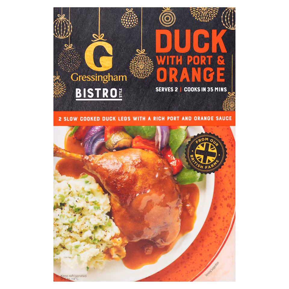 Gressingham Bistro Style Duck Legs with Port & Orange Sauce 530g