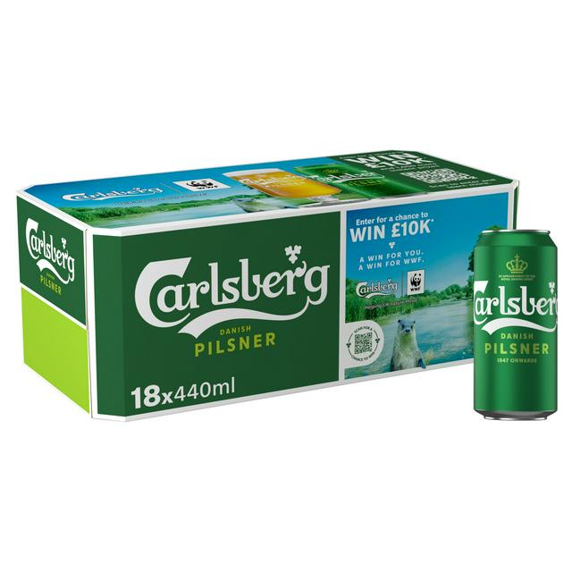 Carlsberg Danish Pilsner Lager Beer Can 18x440ml