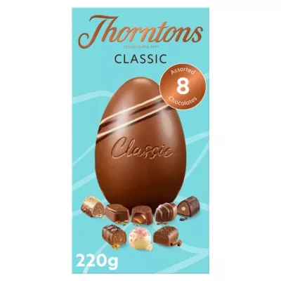 Thorntons Classic Milk Chocolate Egg with a Selection of Classic Chocolates 220g