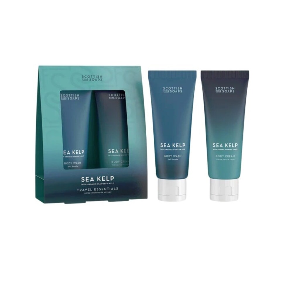 Scottish Fine Soaps Sea Kelp Travel Essentials Set - Body Wash 75ml & Body Cream 75ml