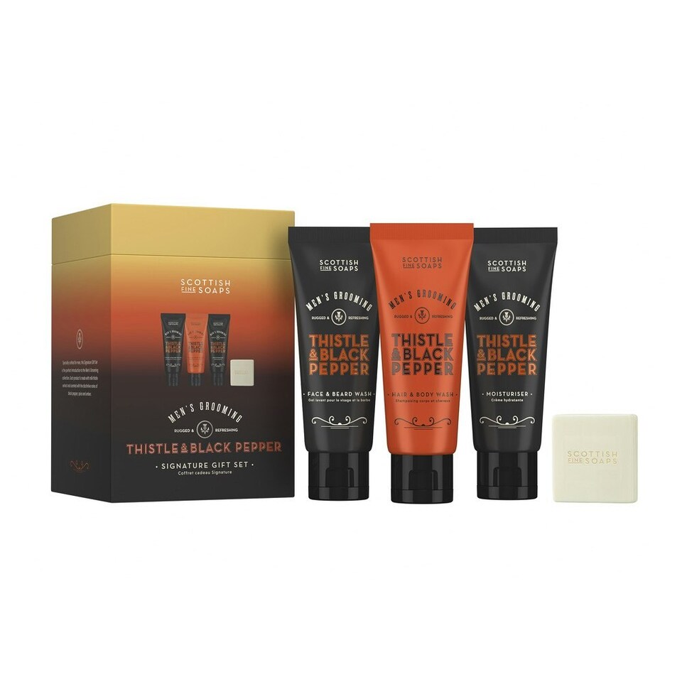 Scottish Fine Soaps Men's Grooming Thistle & Black Pepper Signature Gift Set