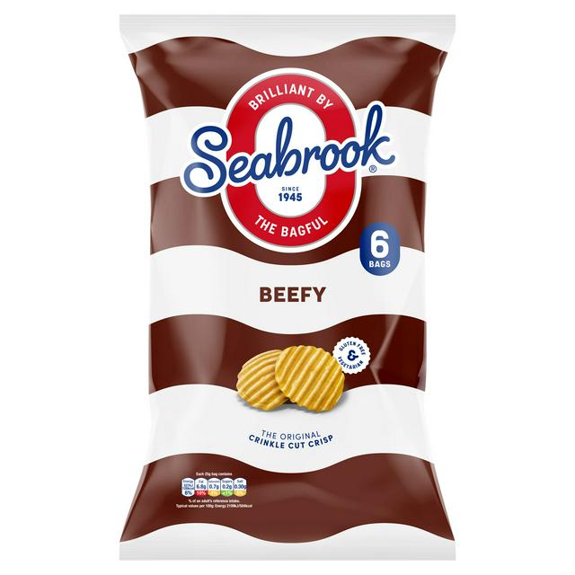 Seabrook Crinkle Cut Crisps Beefy 6x25g