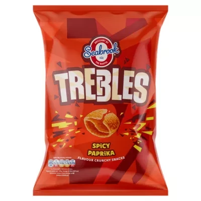 Seabrook Trebles Spicy Paprika Flavour Crunchy Snacks 120g