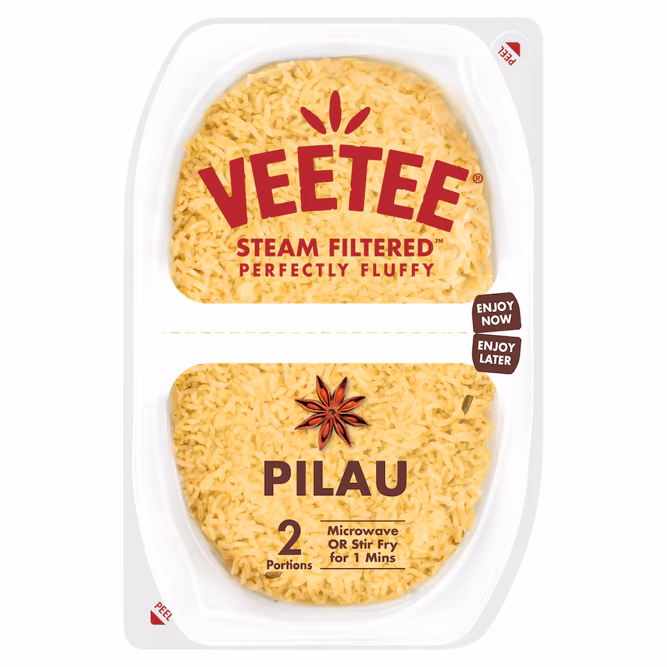 Veetee Heat & Eat Pilau Rice Pots 2X125g