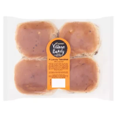 Jones Village Bakery 4 Luxury Teacakes with Juicy Fruit