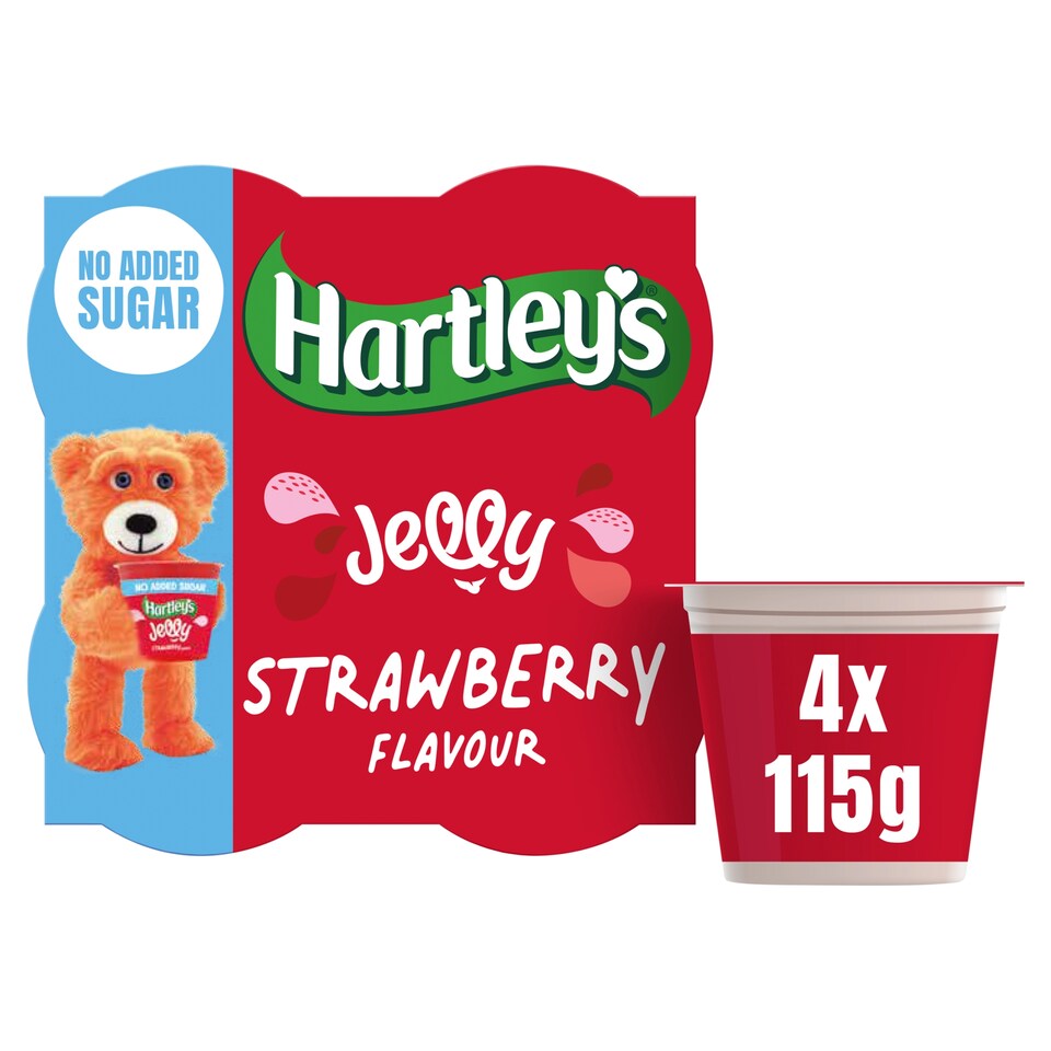 Hartley's No Added Sugar Strawberry Flavour Jelly 4x115g